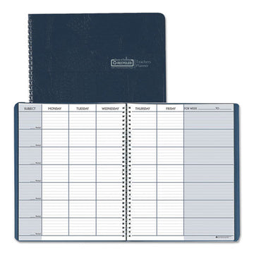 House of Doolittle™ Recycled Teacher's Planner, Weekly, Two-page Spread (seven Classes), 11 X 8.5, Blue Cover freeshipping - TVN Wholesale